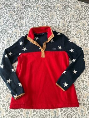 Simply Southern Red & Navy Star Fleece Pullover